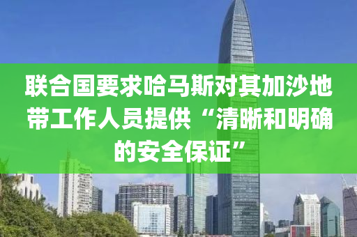 聯合國要求哈馬斯對其加沙地帶工作人員提供“清晰和明確的安全保證”