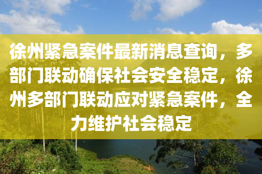 徐州緊急案件最新消息查詢，多部門聯(lián)動確保社會安全穩(wěn)定，徐州多部門聯(lián)動應(yīng)對緊急案件，全力維護(hù)社會穩(wěn)定