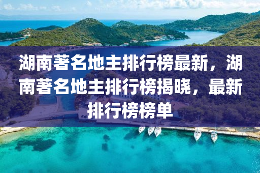 湖南著名地主排行榜最新，湖南著名地主排行榜揭曉，最新排行榜榜單