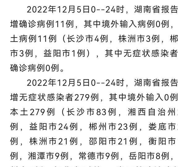 12月9日長沙疫情最新消息情況：昨日新增本土10+12